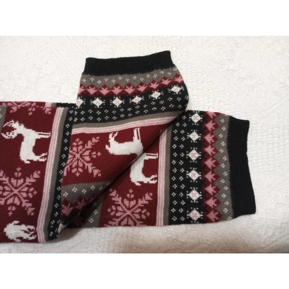 PINK ROSE knit jogger Leggings Womens Small S red black reindeer christmas - Picture 4 of 5